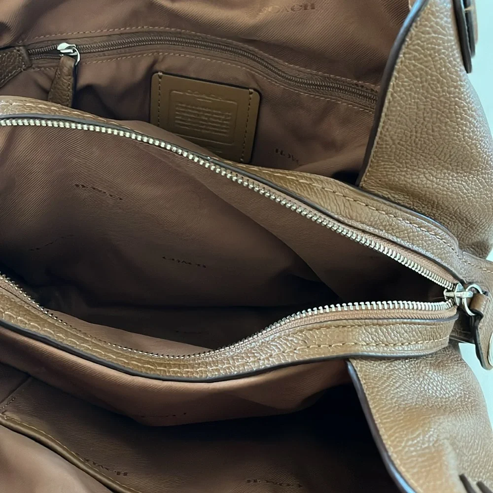 Classic Coach Edie 31 Saddle Tan Leather Double Handled Shoulder Bag - Picture 8 of 16